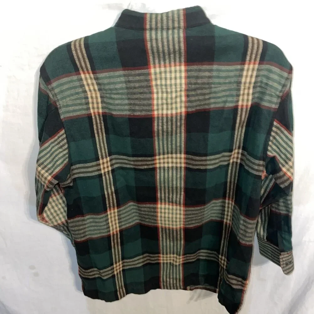 Lauren Ralph Lauren Men’s Flannel Shirt Size Small Green Plaid Full Zip Outdoors